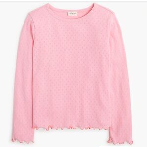 Crewcuts Factory CD588 Pink Girls' long-sleeve pointelle tee size med NWT